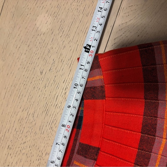 Vintage 60s Red Tartan Plaid Pleated Skirt - Picture 9 of 12